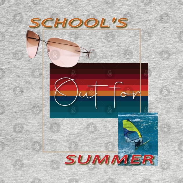 cute retro last day of school school's out for summer teacher by TeeText